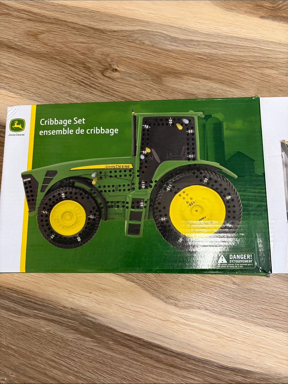 John Deere Green and Yellow Tractor Cribbage Set